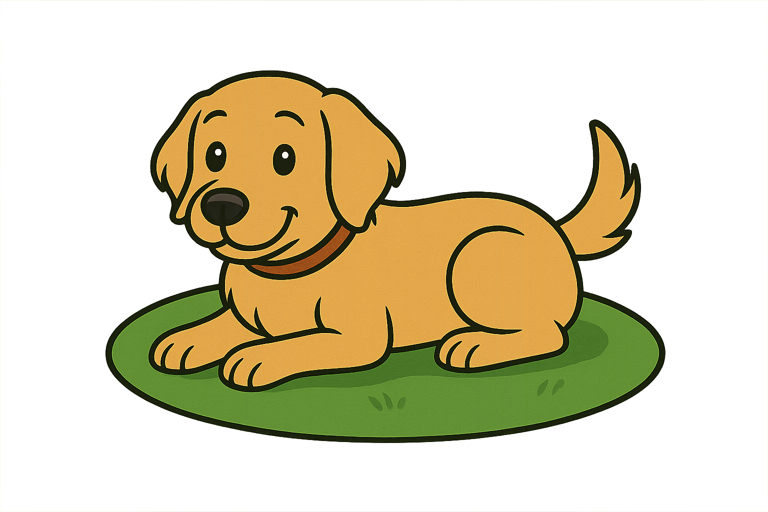 Dog in clean yard